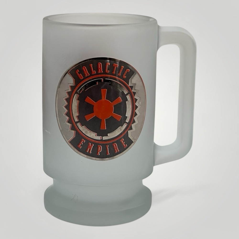 Star Wars GALACTIC EMPIRE 6" Frosted Mug Drinking Glass Lucas Films MADE IN USA